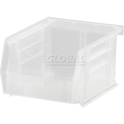 Bac industriel™ en plastique Global Stack & Hang Bin, 4-1/8 po L x 5-3/8 po L x 3 po H, transparent - Qté par paquet : 24