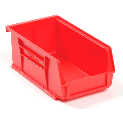 Global Industrial™ Plastic Stack & Hang Bin, 4-1/8"W x 7-3/8"D x 3"H, Rouge - Qté par paquet : 24