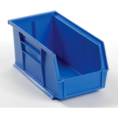 Global Industrial Plastic Stack & Hang Bin, 5-1/2"W x 10-7/8"D x 5"H, Blue - Pkg Qty 12