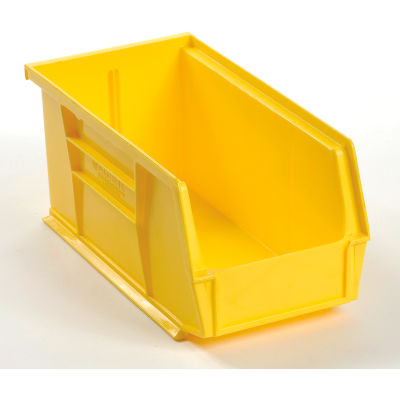 Bac industriel™ en plastique Global Stack & Hang Bin, 5-1/2 po L x 10-7/8 po L x 5 po H, jaune - Qté par paquet : 12