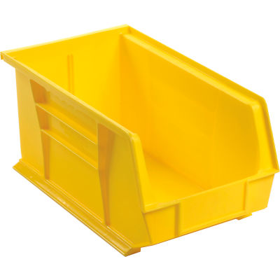 Global Industrial Plastic Stack & Hang Bin, 8-1/4"W x 14-3/4"D x 7"H, Yellow - Pkg Qty 12