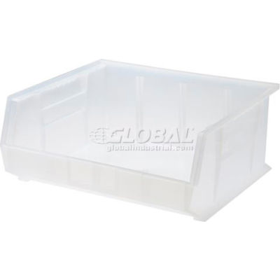 Bac industriel™ en plastique Global Stack & Hang Bin, 16-1/2 po L x 14-3/4 po L x 7 po H, transparent, qté par paquet : 6