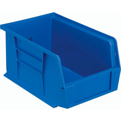 Bac en plastique industriel™ Global Stack & Hang Bin, 6 po L x 9-1/4 po L x 5 po H, bleu, qté par paquet : 12