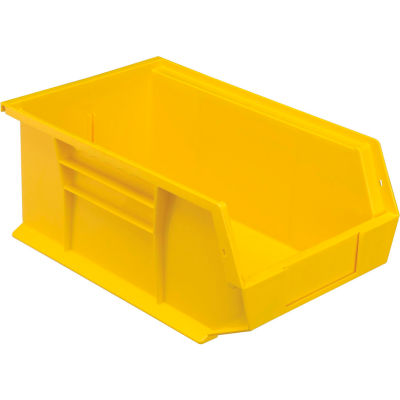 Bac industriel™ en plastique Global Stack & Hang Bin, 8-1/4 po L x 13-5/8 po L x 6 po H, jaune - Qté par paquet : 12