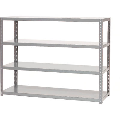 Global Industrial™ 4 Shelf, Unité d’étagères en acier extra robuste, 72 « L x 24 » P x 60 » H, Gris