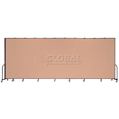 Screenflex Portable Room Divider 11 Panel, 8'H x 20'5"W, Fabric Color: Oatmeal