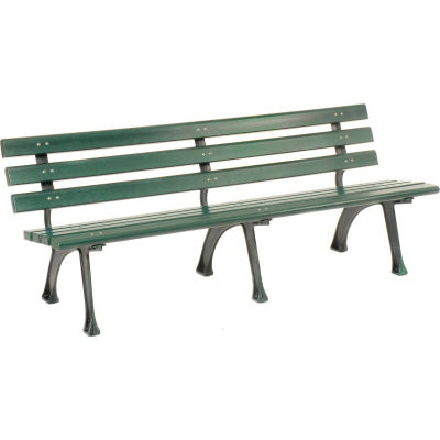 Banc de parc industriel™ mondial de 6 pieds avec dossier, vert