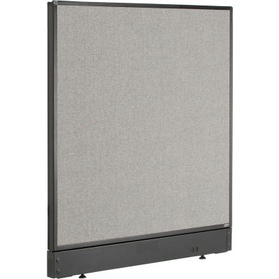 Interion® Office Partition Panel with Pass-Thru Cable, 36-1/4"W x 46"H, Gray