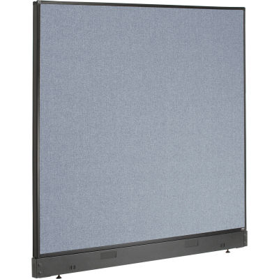 Interion® Office Partition Panel with Pass-Thru Cable, 60-1/4"W x 46"H, Blue