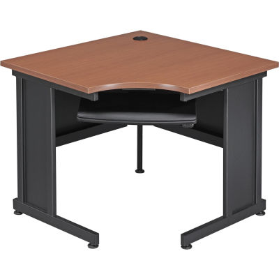 Interion® 36"W Corner Desk - Cerise