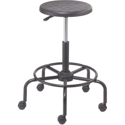 Interion® Shop Stool avec Footrest - Polyuréthanne - Noir