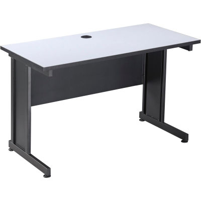 Bureau traditionnel Interion®, 48 » L x 24"P x 30"H, Gris