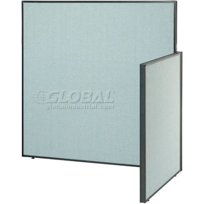 Interion® Pre-Configured Office Cubicle - 4'W x 4'D x 60"H - Add-On Kit - Blue