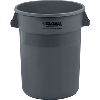 Global Industrial™ Poubelle en plastique, 32 gallons, gris