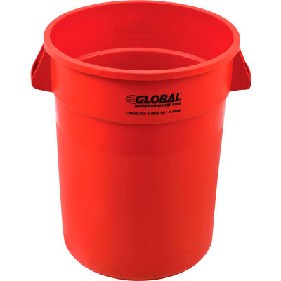 Poubelle en plastique ™ industrielle mondiale - Gallon 32 rouge