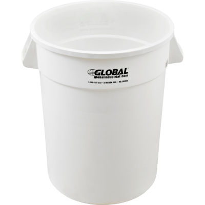Global Industrial™ Plastic Trash Can - 32 Gallon Blanc