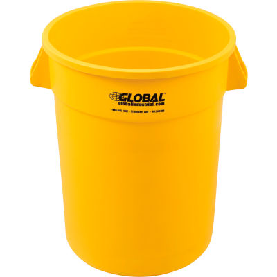 Poubelle en plastique ™ industrielle mondiale - Gallon 32 jaune