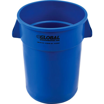 Poubelle en plastique ™ industrielle mondiale - 44 gallons, bleu