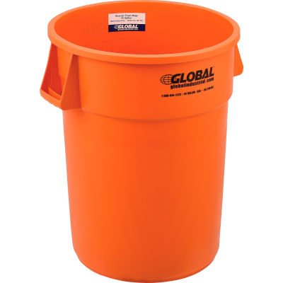 Poubelle en plastique ™ industrielle mondiale - 44 Gallon Orange lumineux