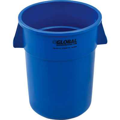 Poubelle en plastique ™ industrielle mondiale - 55 gallons, bleu
