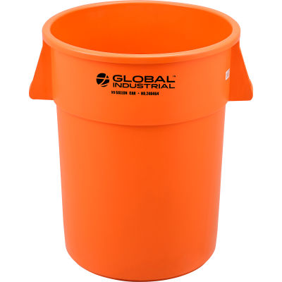 Poubelle en plastique ™ industrielle mondiale - 55 Gallon Orange lumineux