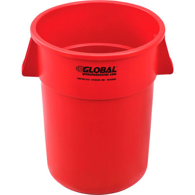 Poubelle en plastique ™ industrielle mondiale - Gallon 55 rouge