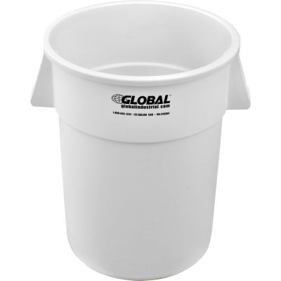 Poubelle en plastique ™ industrielle mondiale - Gallon 55 blanc
