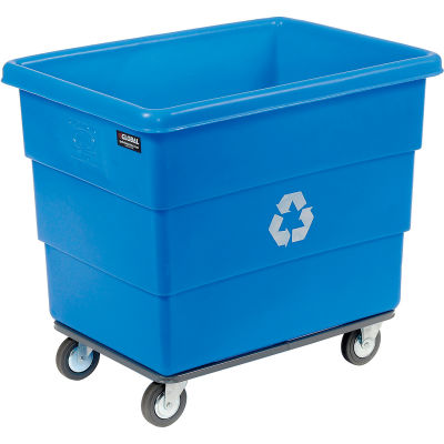 Camion cube de recyclage Dandux pour recyclables multiples, 12 boisseaux, bleu