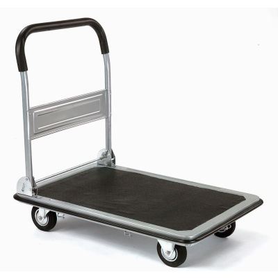 Global Industrial™ Folding Platform Truck with 28 x 18 Solid Steel Deck 400 Lb. Capacity