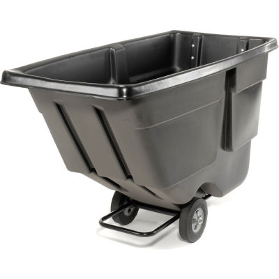 Rubbermaid® Light Duty Plastic Tilt Truck, 1 Cu. Yd. Cap, 600 Lbs. Cap, Black