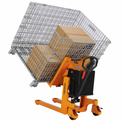 Battery Powered Portable Container, Pallet & Skid Tilter 2200 Lb. Capacity