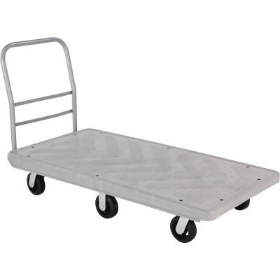 Global Industrial Structural Foam 60x30 Plastic Deck Platform Truck - 6 Wheels - 2500 Lb. Cap.