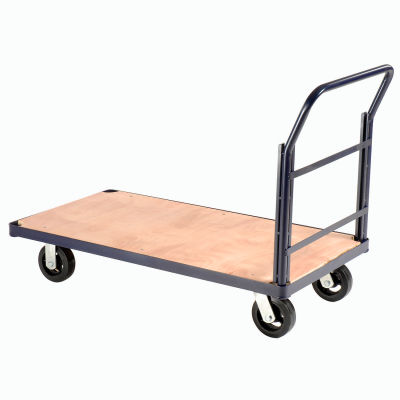 Global Industrial™ Steel Bound Wood Deck Platform Truck 60x30 2000 Lb Cap. 6" Casters en caoutchouc