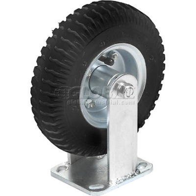 Rigid Plate Caster 6" Full Pneumatic Wheel 200 Lb. Capacity 