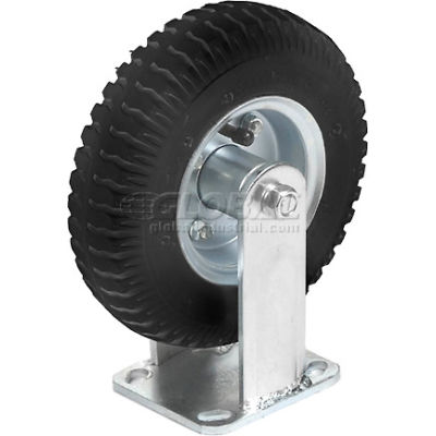 Rigid Plate Caster 6" Full Pneumatic Wheel 200 Lb. Capacity