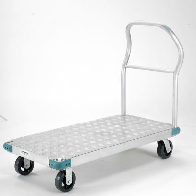 Global Industrial Aluminum Diamond Deck Platform Truck 48x30 2000 Lb. Cap. 6" Rubber Casters
