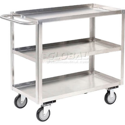 Jamco Stainless Steel Stock Cart w/3 Shelves, 1200 lb. Capacity, 30"L x 18"W x 35"H