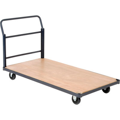 Global Industrial Steel Bound Wood Deck Platform Truck 60x30 1000 Lb. Capacity 5" Poly Casters