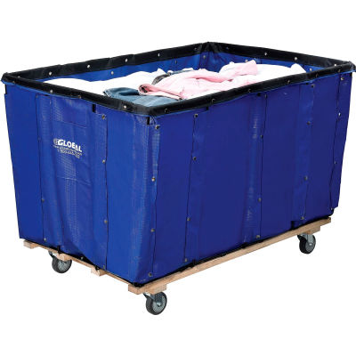 Global Industrial Basket Bulk Truck, Vinyl, 12 Bushel Capacity, Blue