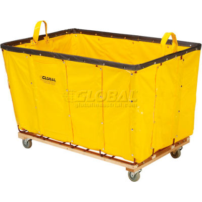 Global Industrial Basket Bulk Truck, Vinyl, 8 Bushel Capacity, Yellow