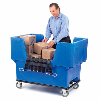Dandux Blue Easy Access 18 Bushel Plastic Mail & Box Truck 51166718U-5S with Cargo Net
