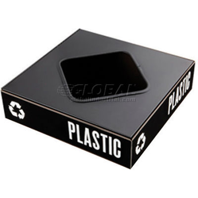 Safco® Public Square® Plastic/Waste Square Opening Lid - 2989BL