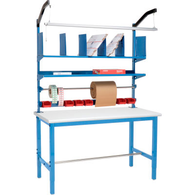 Global Industrial™ Packing Workbench W/Riser Kit, ESD Safety Edge, 72"W x 36"D