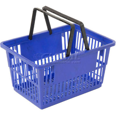 Good L ® Large Shopping Basket with Plastic Handle 33 Liter 19-3/8"L x 13-1/4"W x 10"H Blue - Pkg Qty 12