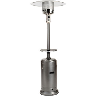 Hiland Patio Heater avec table en acier, 48000 BTU, propane, argent