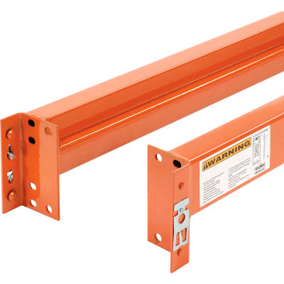 Global Industrial™ Unslotted Pallet Rack Beam 96"L x 4-1/2"H, 5030 lbs Capacity, Set of 2