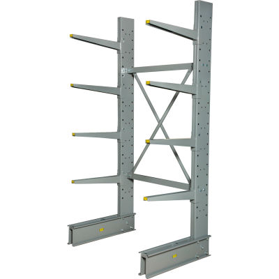 Étagère de base à un seul côté Cantilever HD (série 2000), 48 po de largeur x 38 po de diamètre x 8 pi de hauteur, 10300 cap. de lb