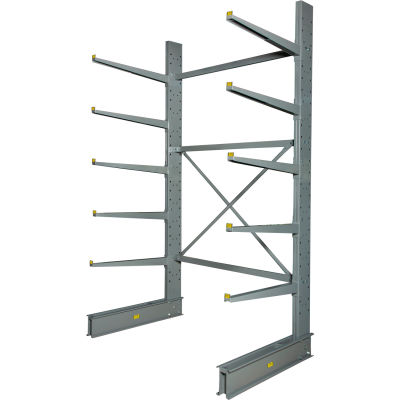 Global Industrial Single Sided Cantilever Rack Starter, 2" Lip, 72"Wx50"Dx10'H