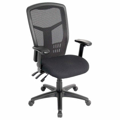 Interion® Mesh Office Chair with High Back & Adjustable Arms, Fabric, Black