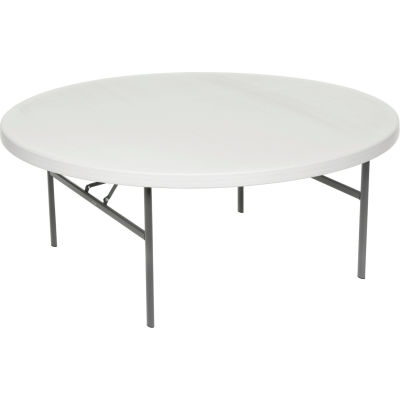 folding plastic round table lifetime tables globalindustrial portable